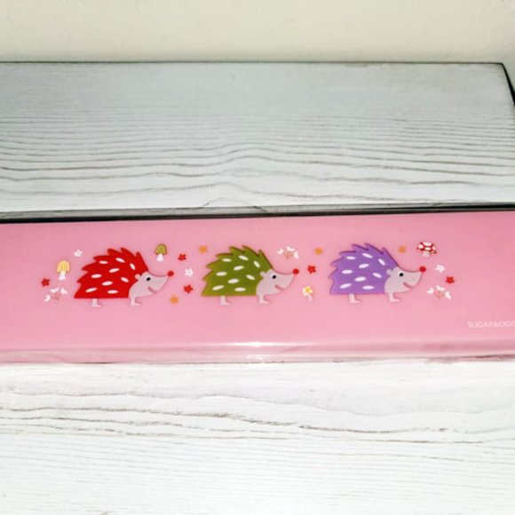 Pink Hedgehog Pencil Case Sugar Booger Hinged Plastic Box NEW NIP Rosy Shade - Picture 6 of 9